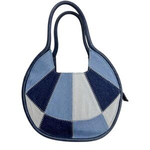 Wonderly Patchwork Denim Circular Tote